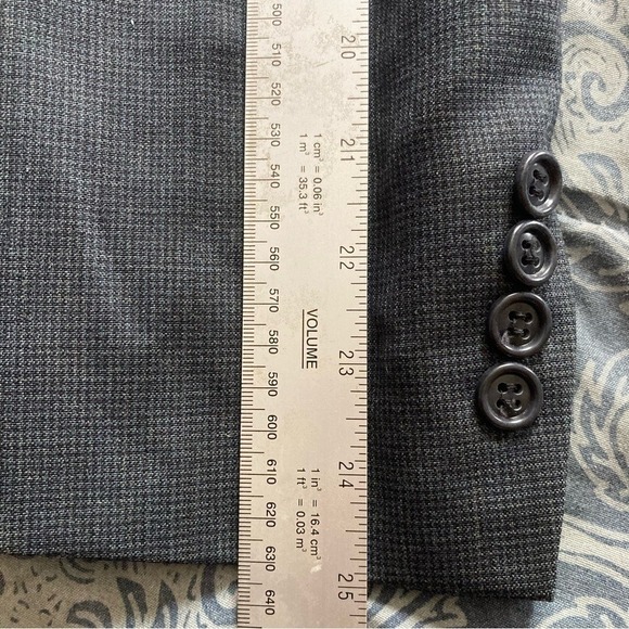 Bill Blass Blazer Jacket Mens XL Size 44L Houndstooth Double Breast Pure Wool - Picture 7 of 10